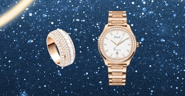 Luxury watch and white gold diamond jewelry