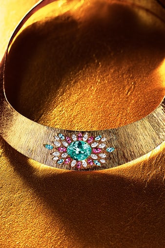 G37M9000 Sunny Side of Life rose gold necklace with Paraiba tourmaline