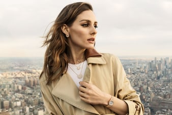 Olivia Palermo wearing gold and diamond jewelry