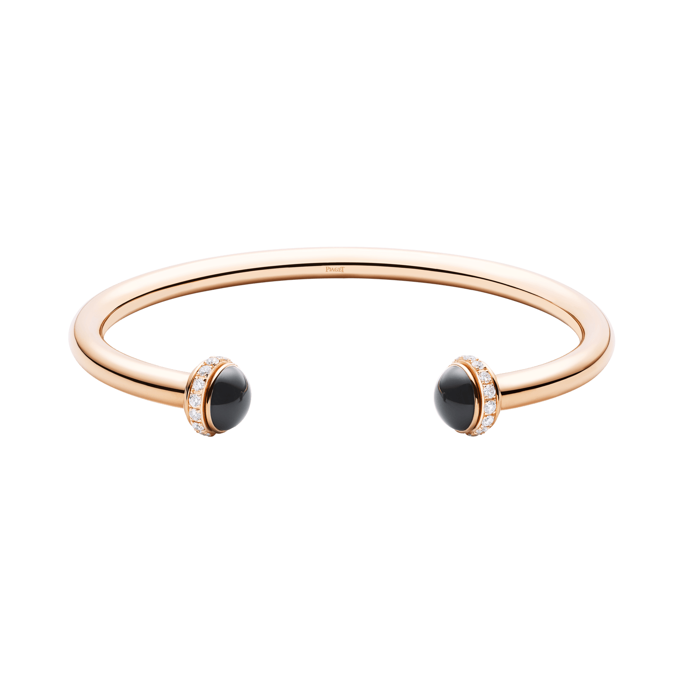 Rose Gold Onyx Diamond Open Bangle Bracelet Piaget Luxury Jewellery G36pa400