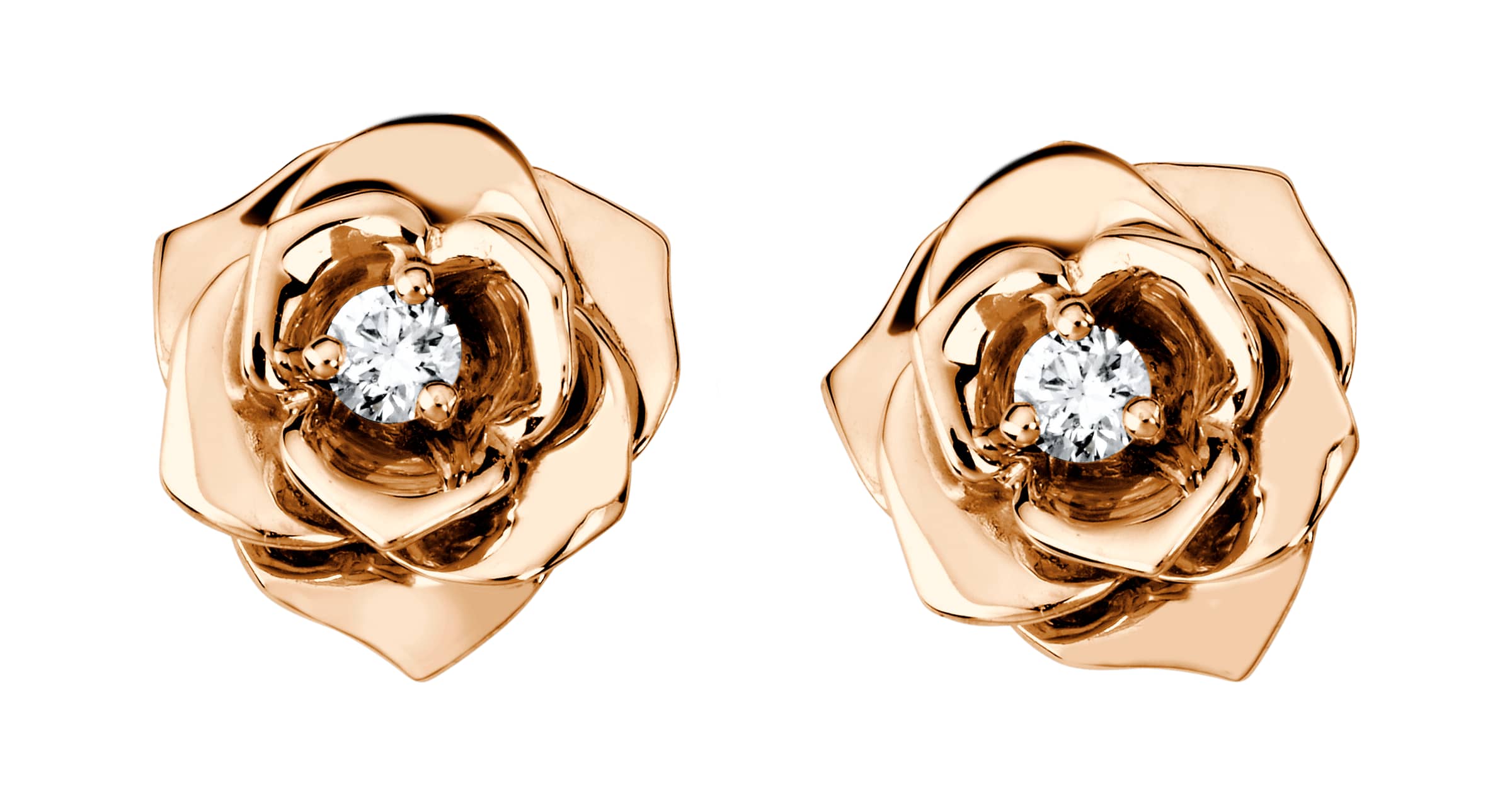 Yellow Rosebud Flower & Diamante Stud Earrings